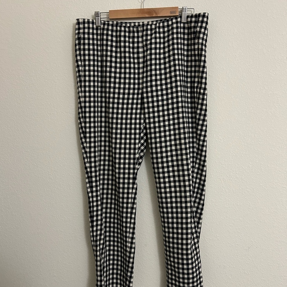 J. Jill Women's Black and White Checkered Straight Leg Pants